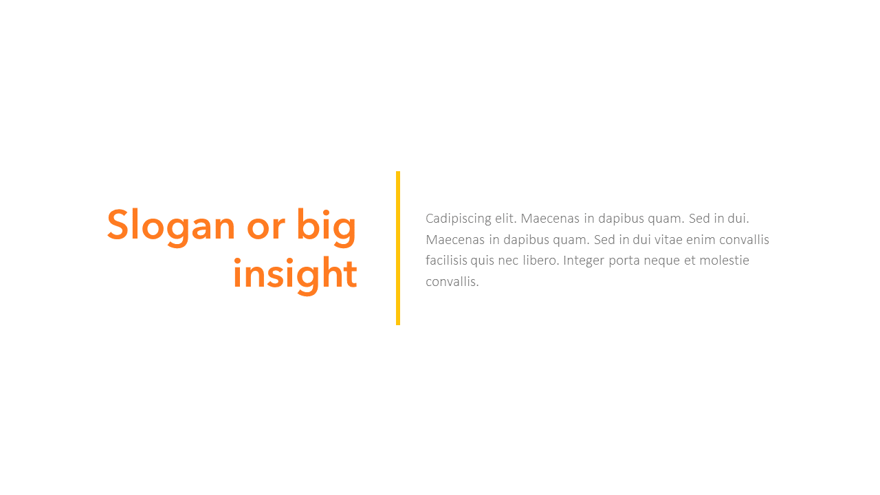 Insight or fact slide template