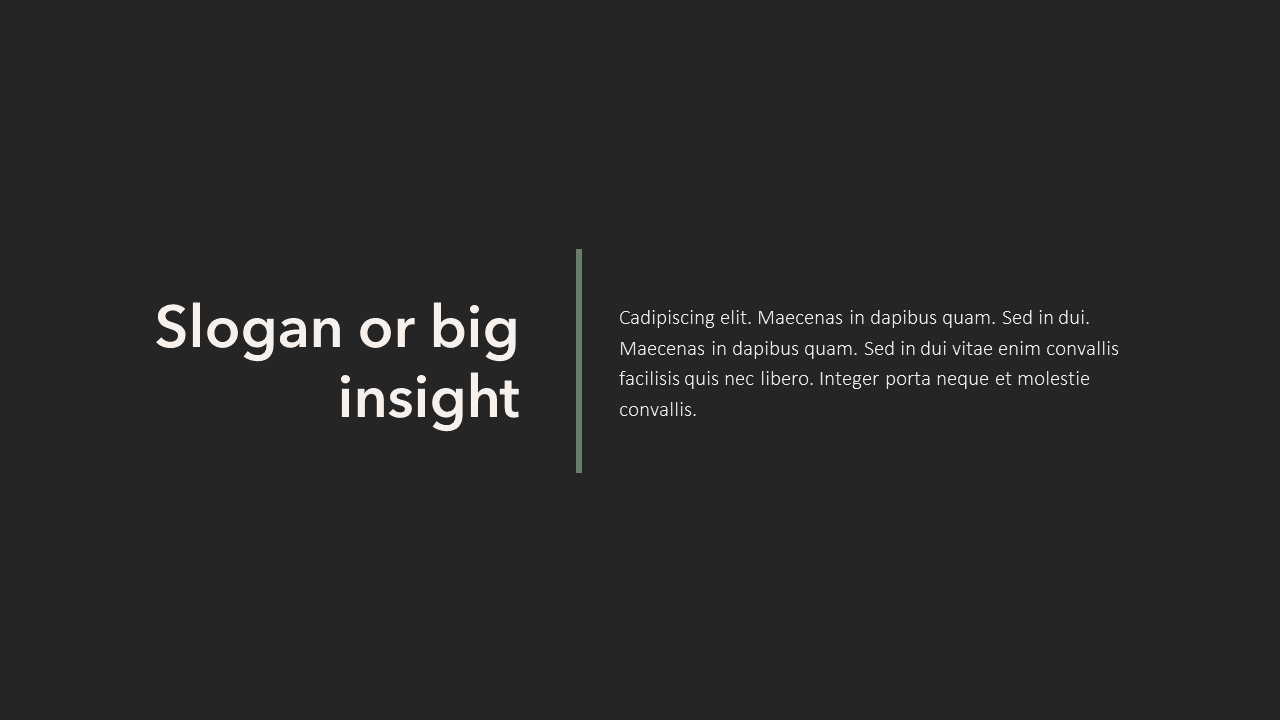 Insight or fact slide template