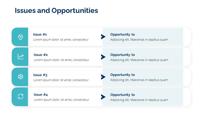 Opportunities and challenges slide template