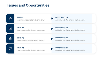 Opportunities and challenges slide template