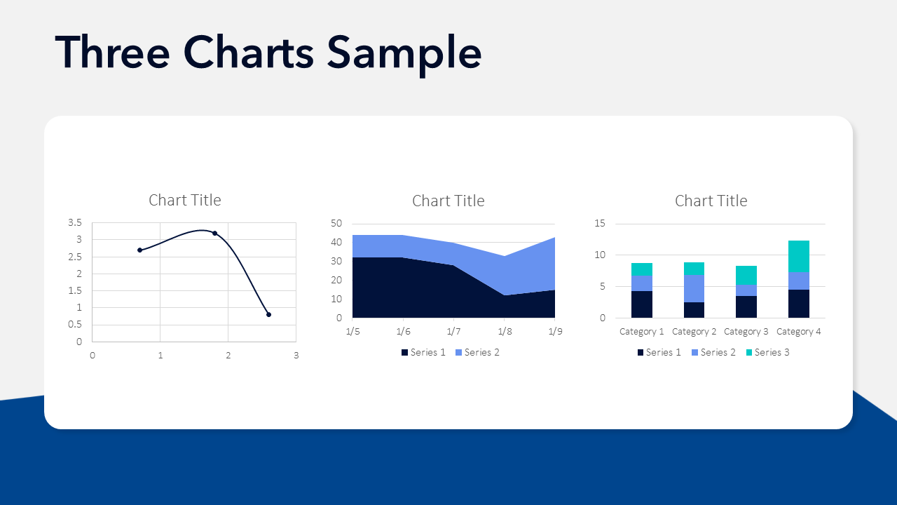 3 Data Point Line Graph 3 Data Points Template | PowerPoint Slide