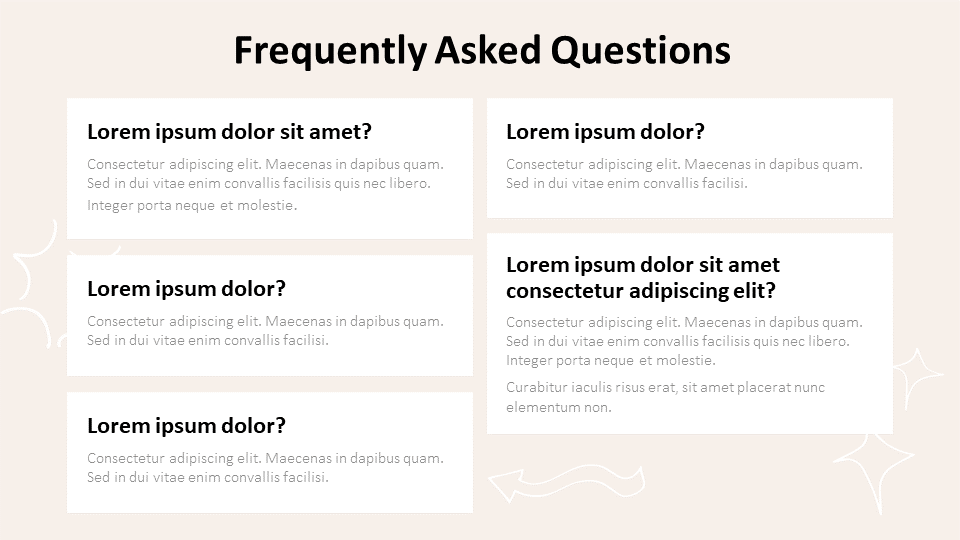 FAQs slide template