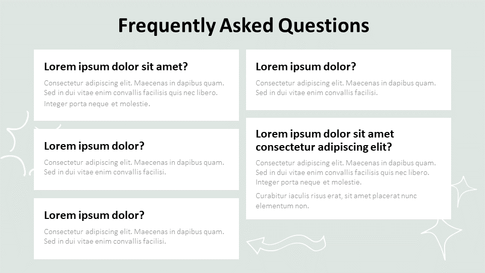 FAQs slide template