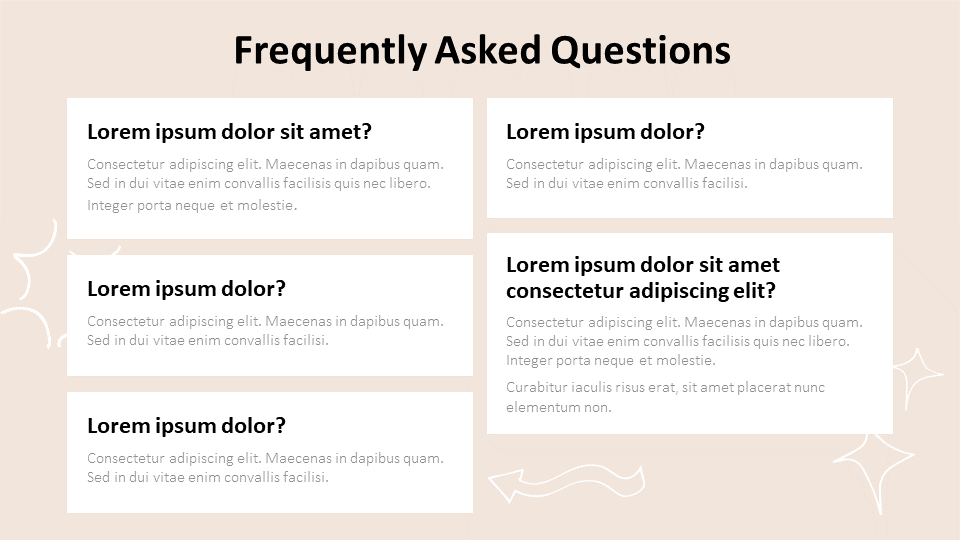 FAQs slide template