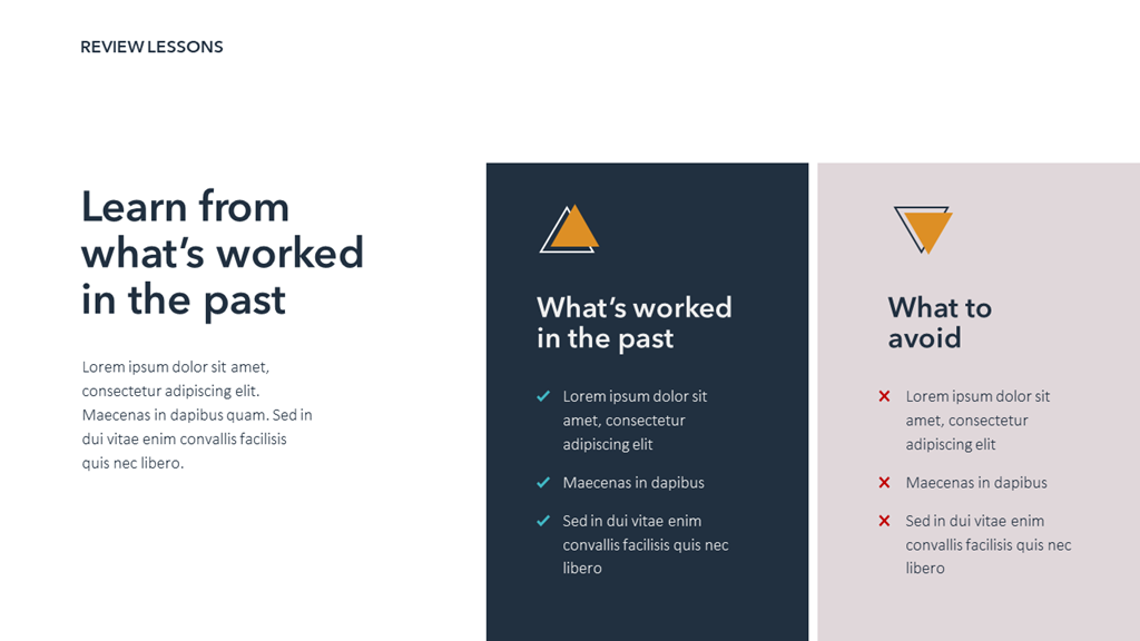 Lessons learned slide template