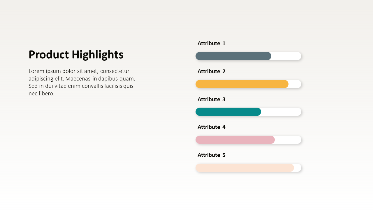 Product Attributes Slide Template