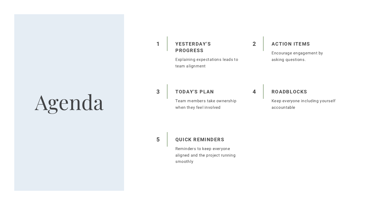 Daily Stand-Up Meeting Template