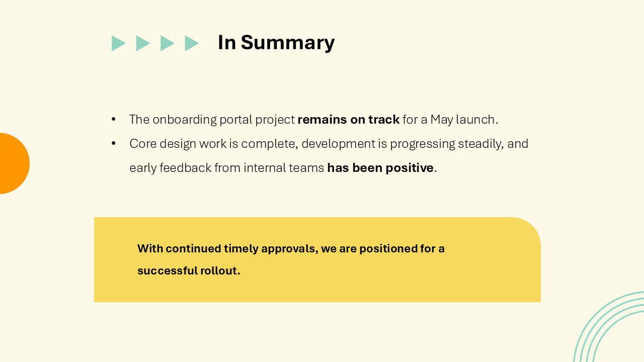 Status Update Slides