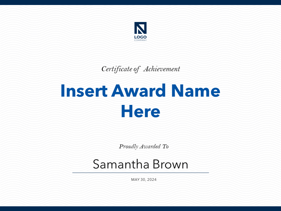 Certificate Award Presentation Template