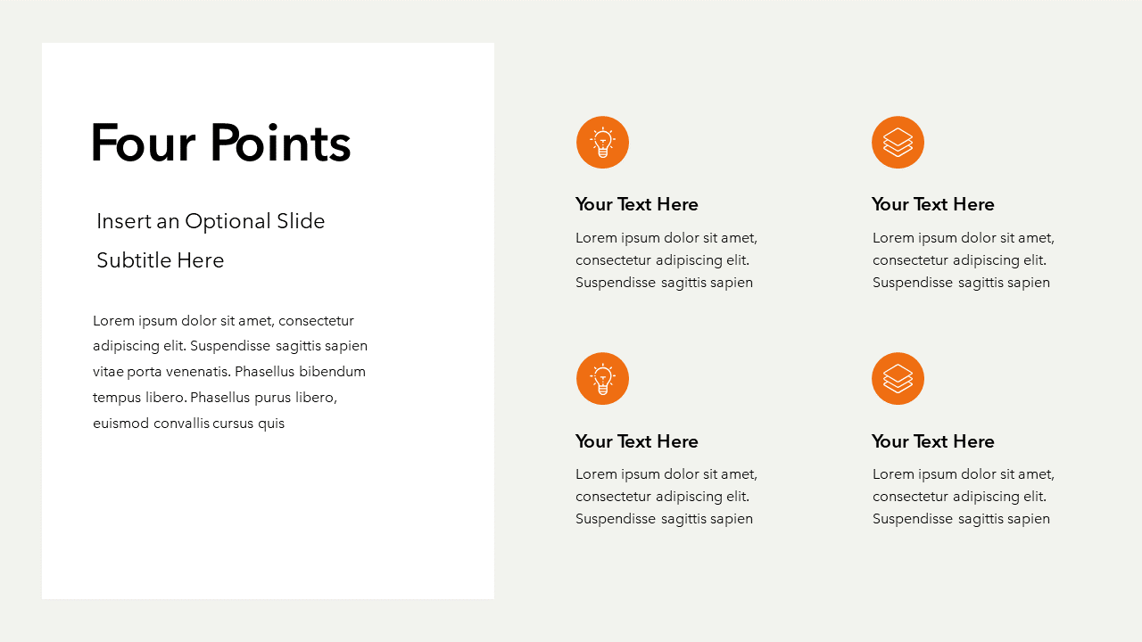 Simple Four Points Slide | PPT | Google Slides