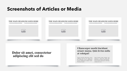 Slide with Screenshots of Articles