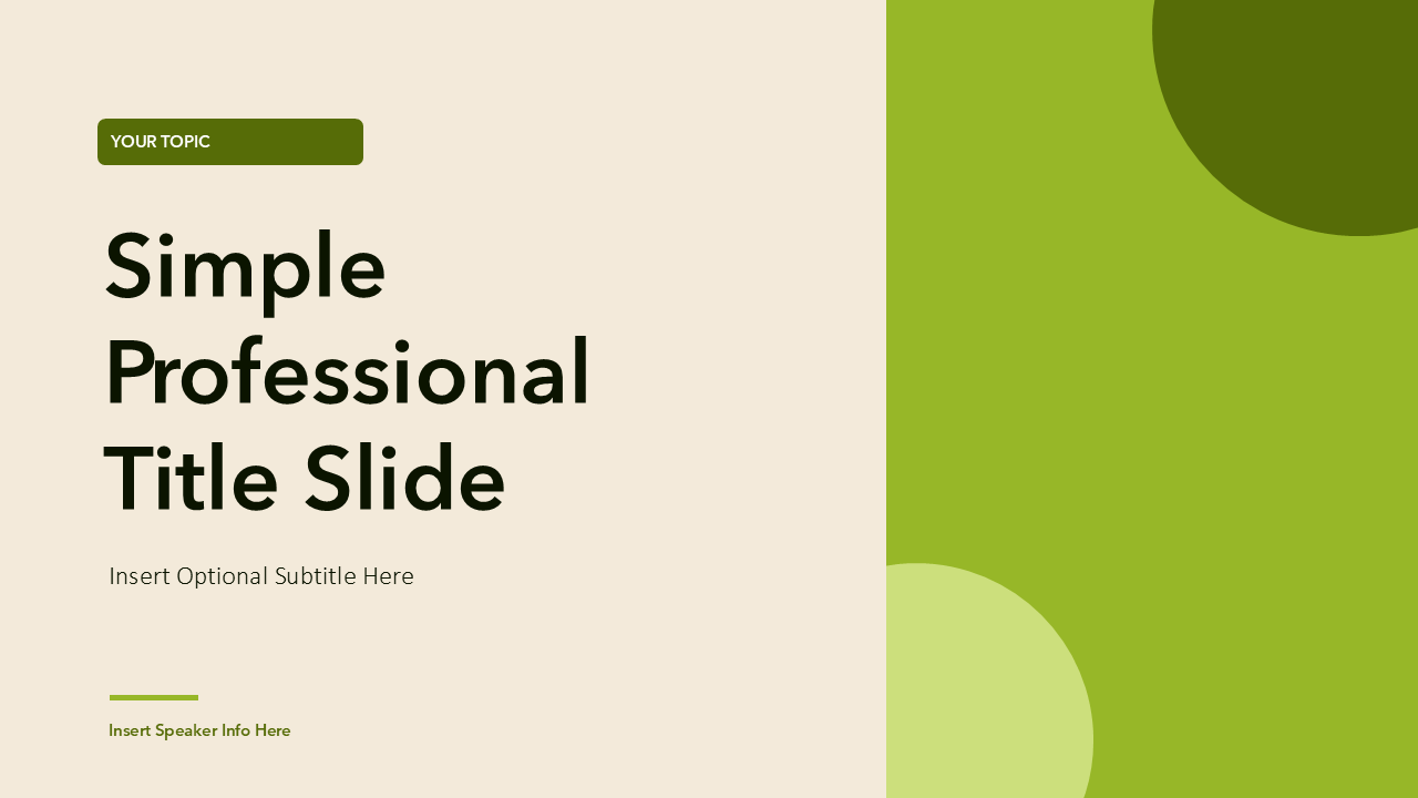 Title Slide for PowerPoint in Green