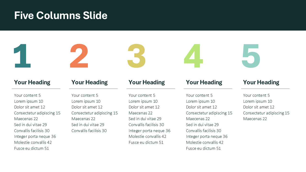5 Column PPT