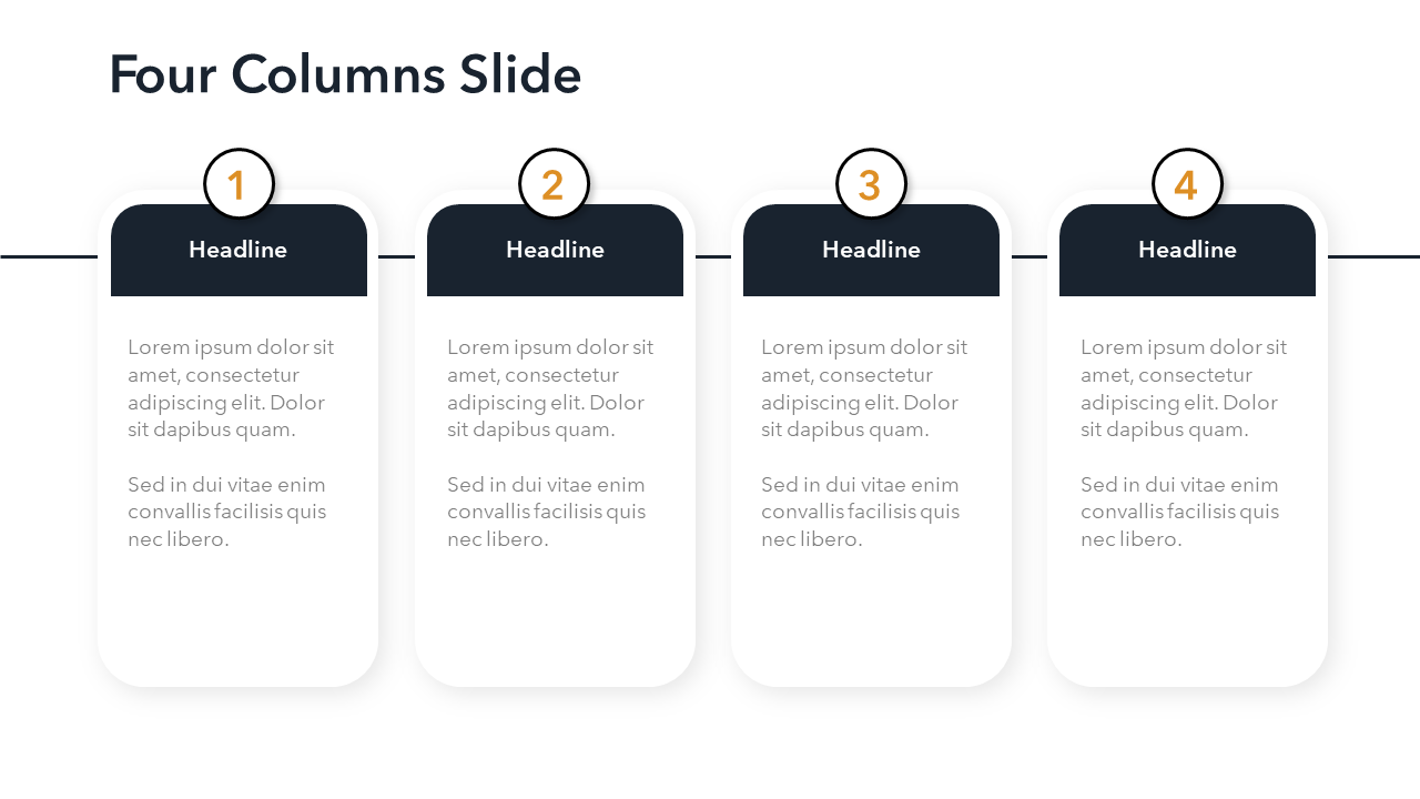 Minimalist Four Columns Slide Template