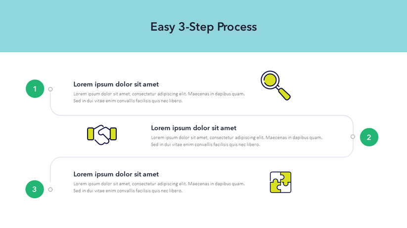 Three Step Process Slide Example 3-Step Process Slide | PowerPoint and Google Slides
