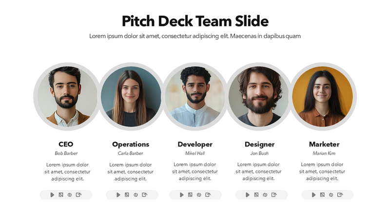 Pitch Deck Team Slide