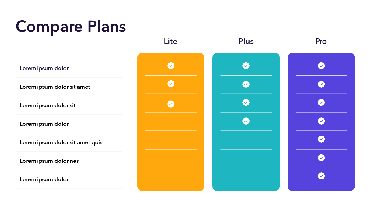 Compare Our Plans - Slide Template