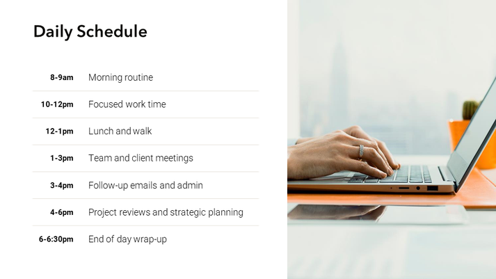 Daily Schedule Slide Template | PowerPoint or Google Slides