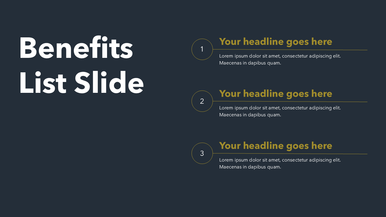 List of Benefits PPT Slide