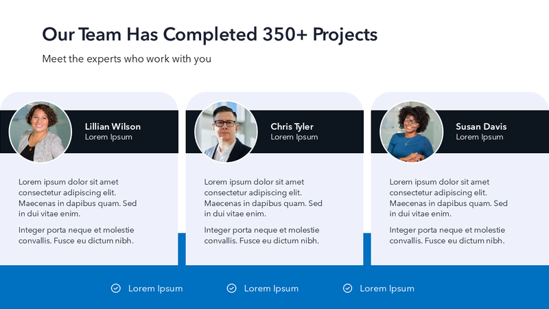 Three Person Team Slide PPT