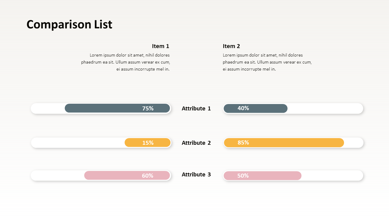 Comparison List PPT Template