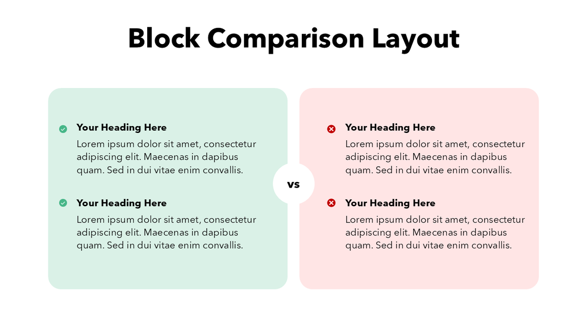 Direct Comparison Slide Example Comparison Slide | PowerPoint Template