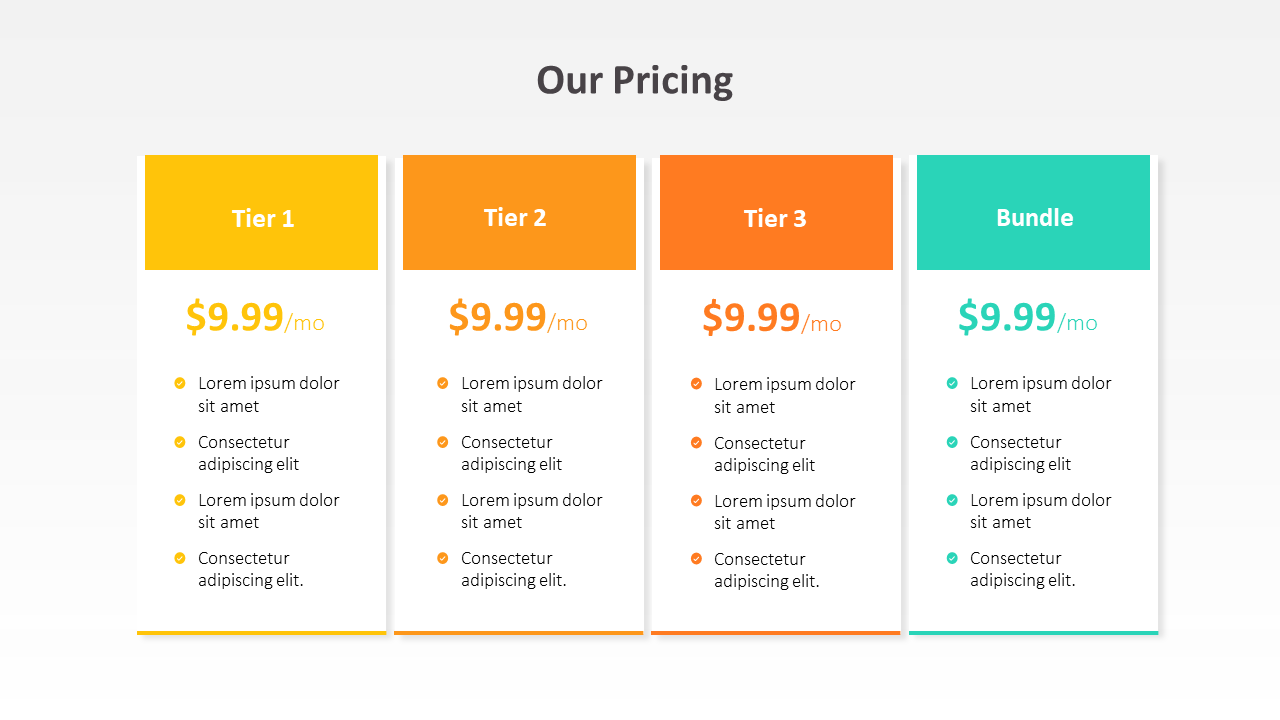 Our Pricing Slide Template