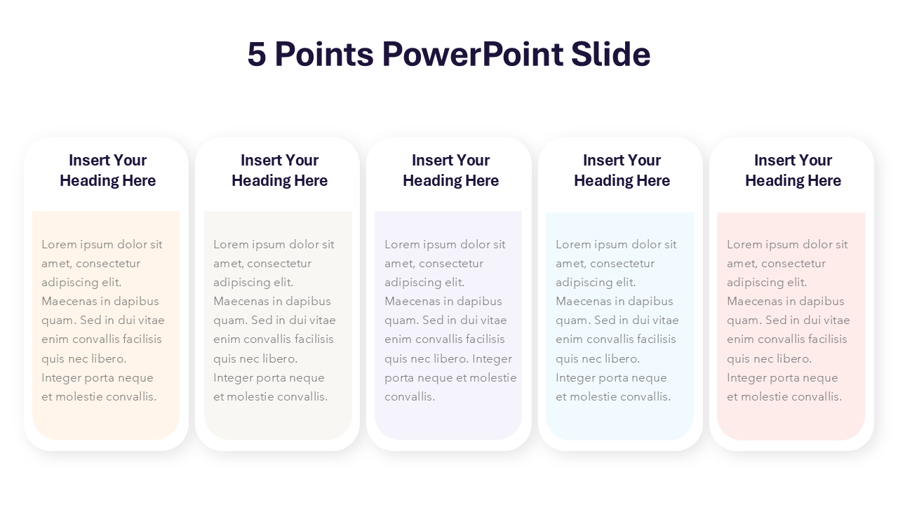 5 Points Slide | PPT | Google Slides