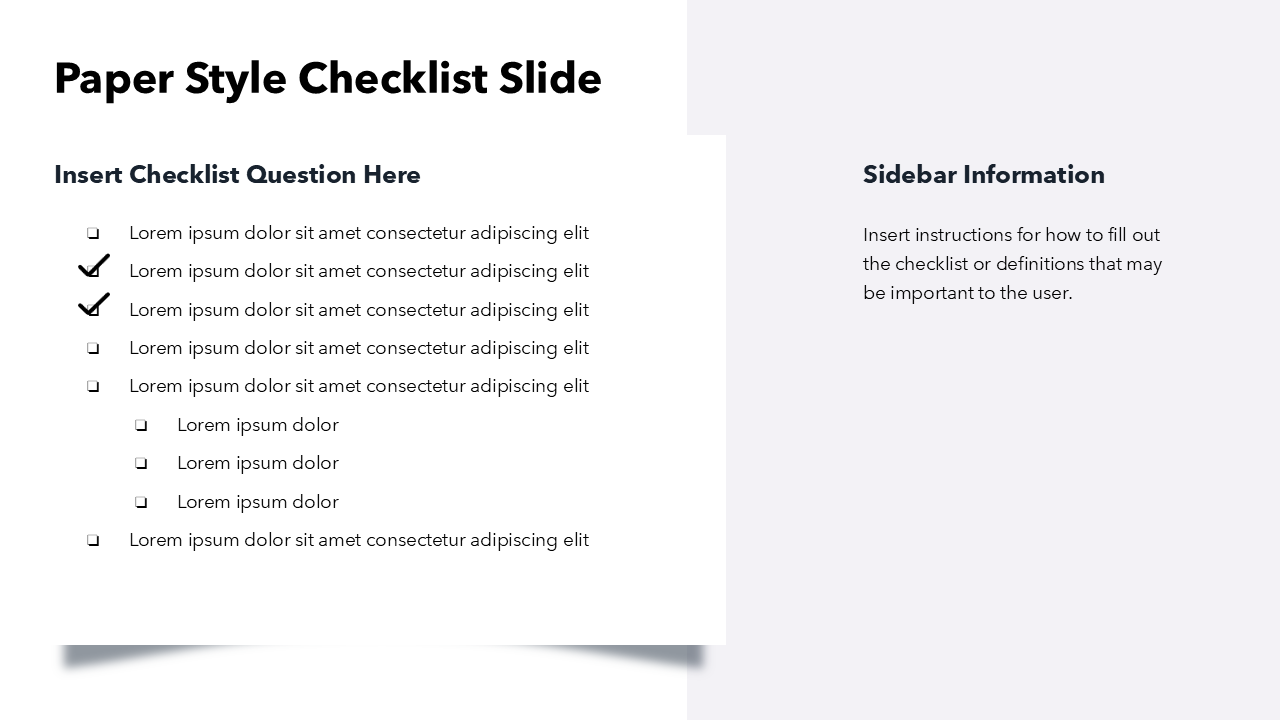 Paper Style Checklist Slide | PowerPoint
