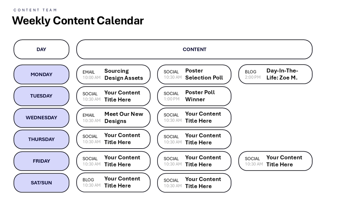 Week On Eslide Weekly Calendar Slide | PPT | Google Slides