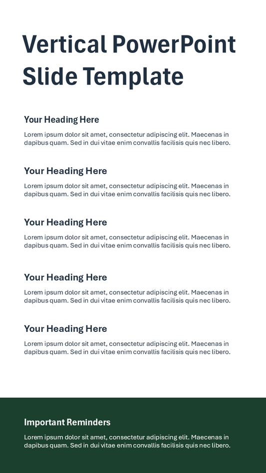 Vertical PowerPoint Slide Template
