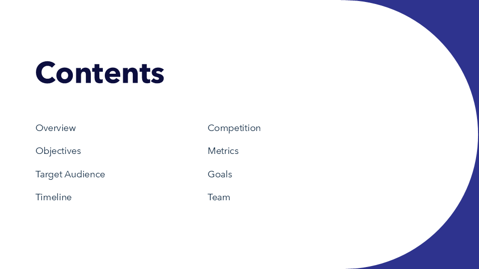 Professional PowerPoint Agenda Slide