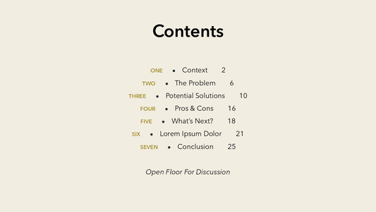 Contents Slide