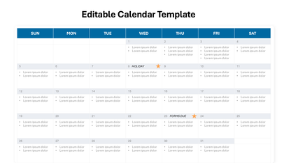 Powerpoint Calendar Template