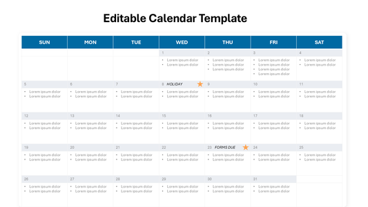 Powerpoint Calendar Template