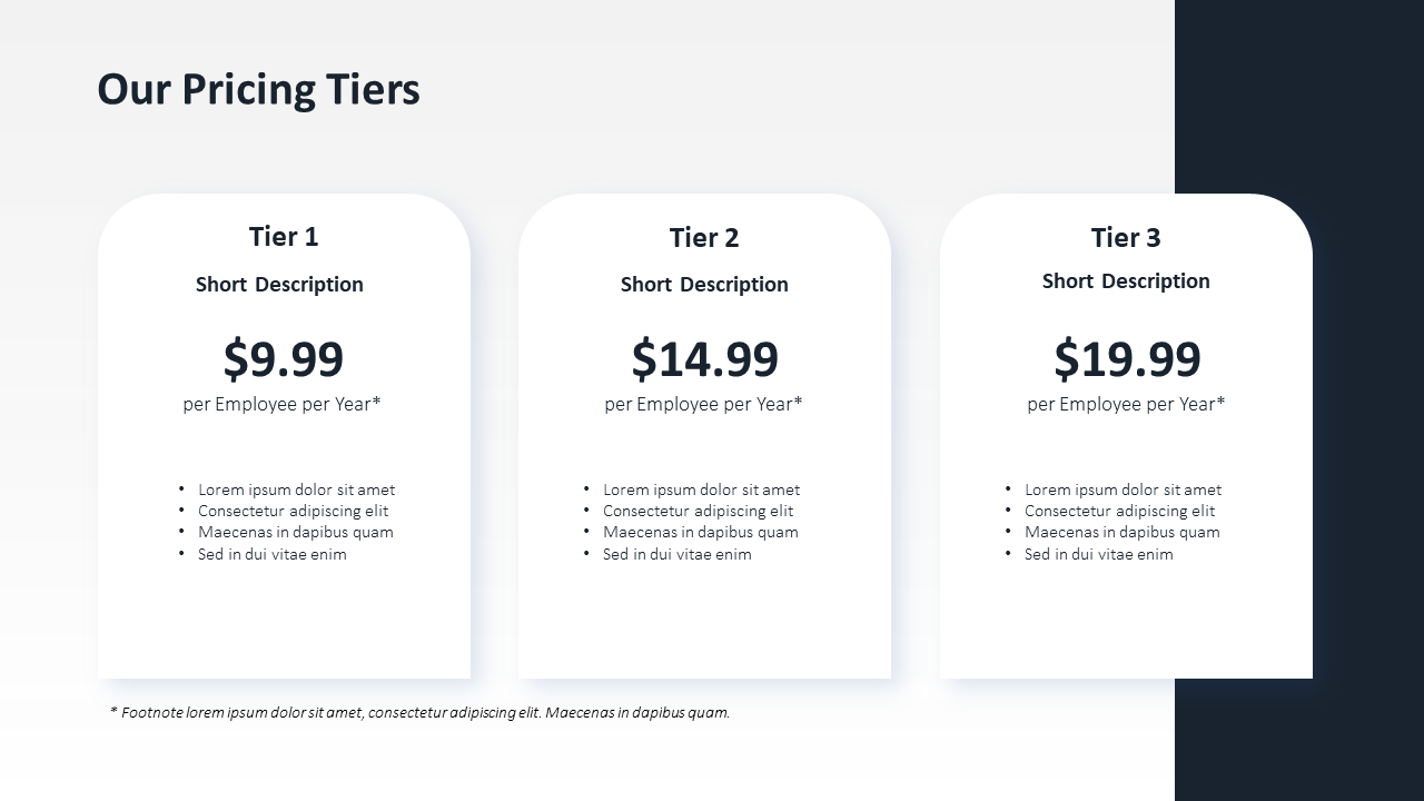 Pricing Tiers Slide Template