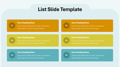 List PPT Template - PowerPoint Slide