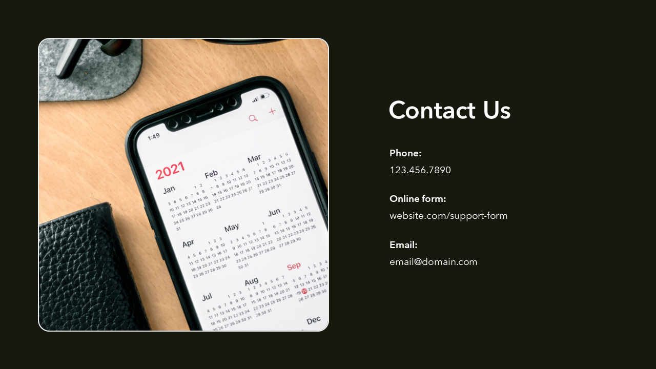 Contact Us Slide Template