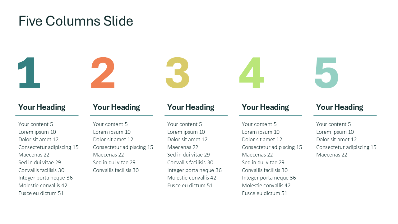 5 Column PPT