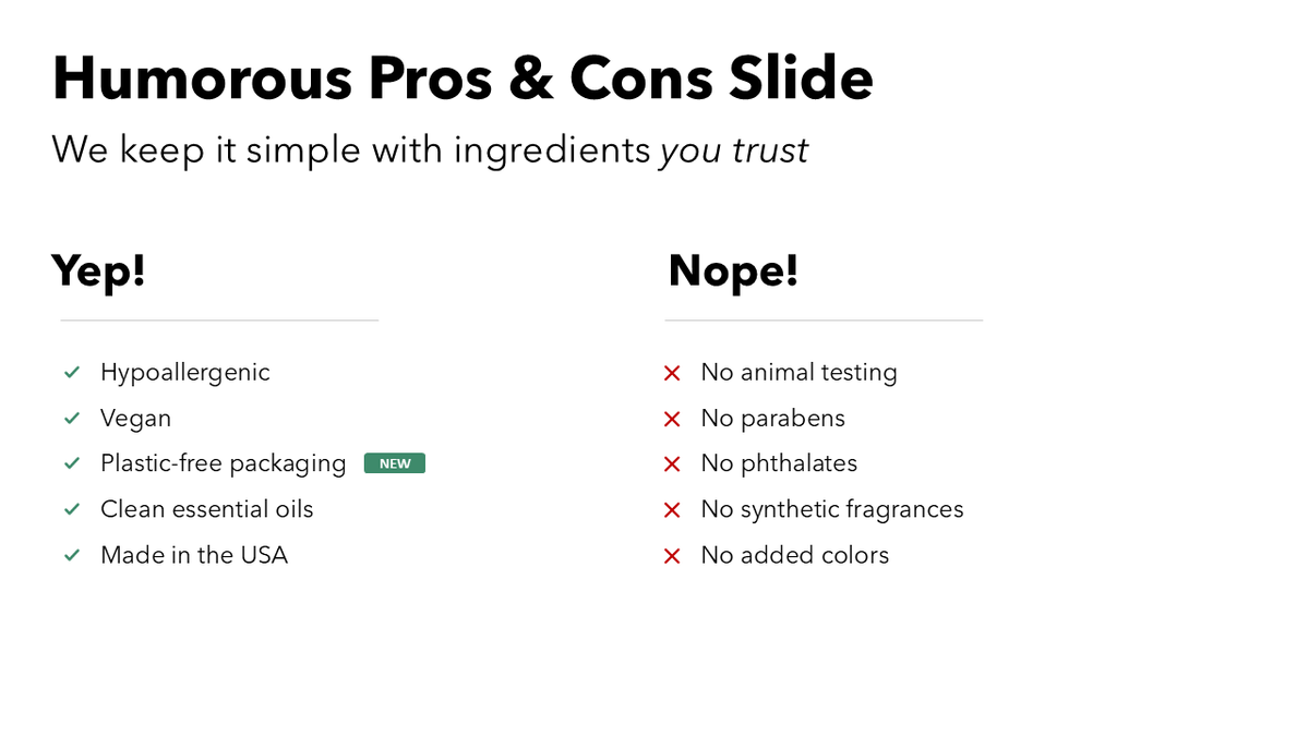 Humorous Pros and Cons Slide