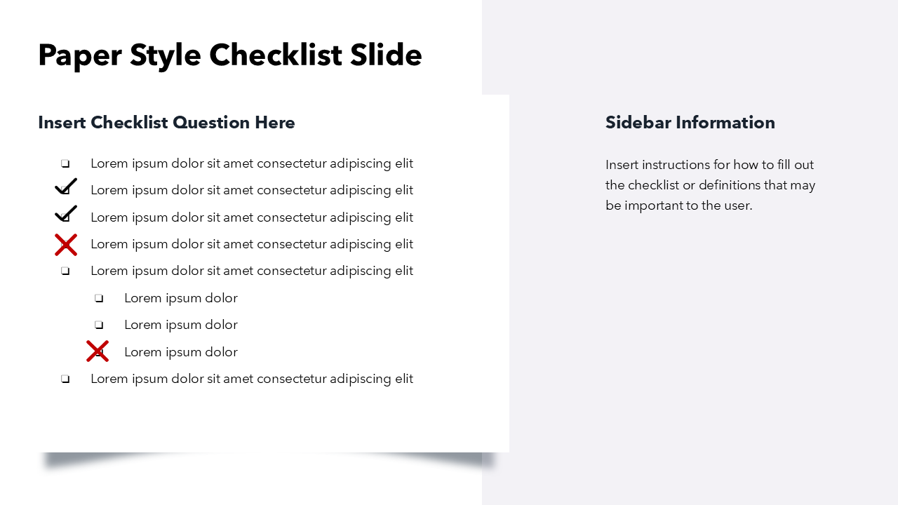 Paper Style Checklist Slide | PowerPoint