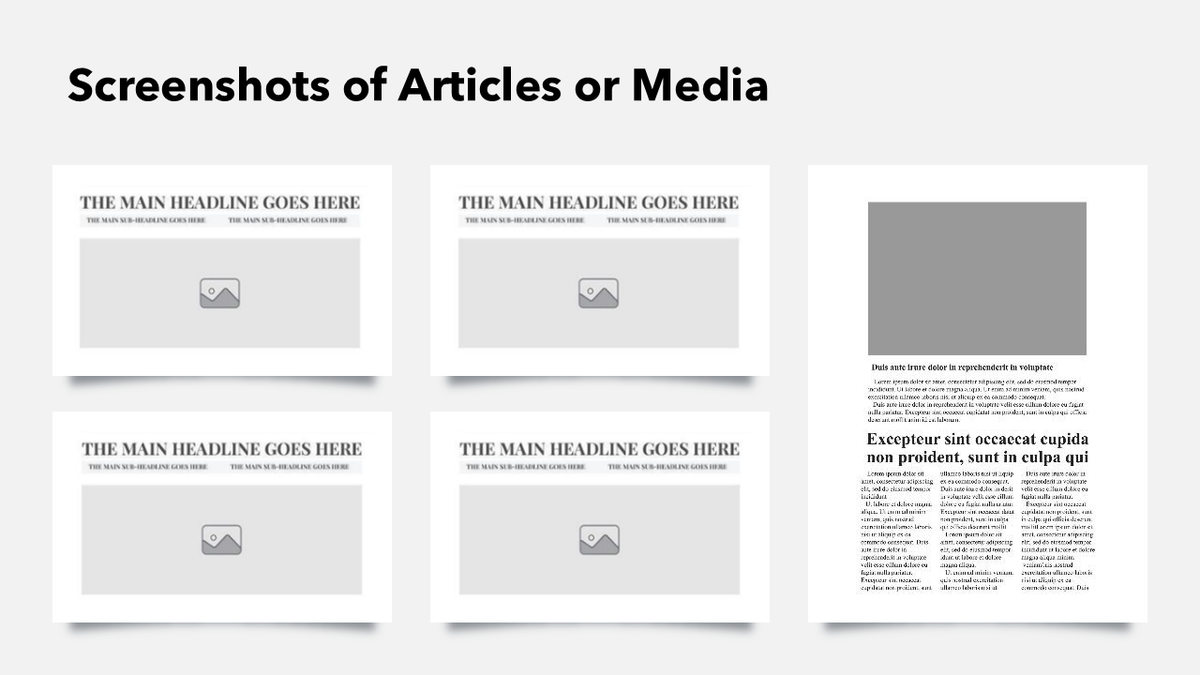 Single Article Slide Slide with Screenshots of Articles