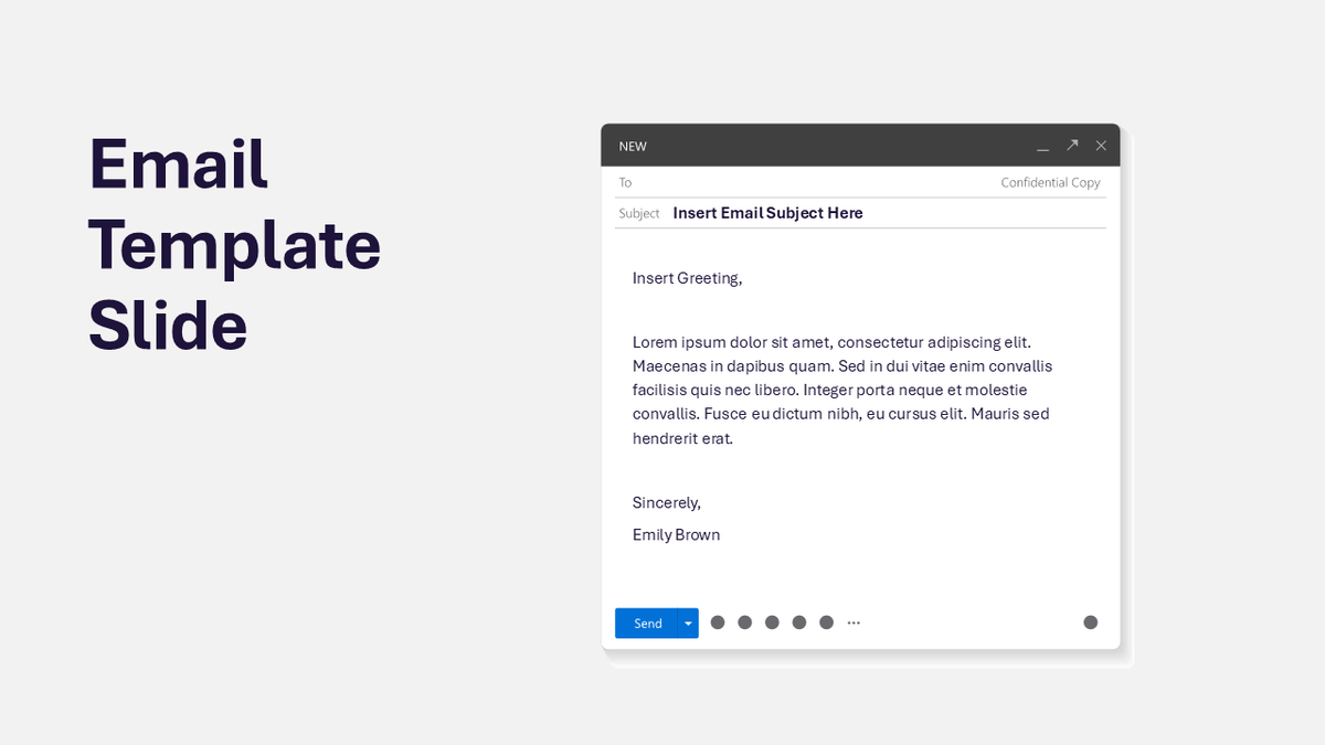Example Email Visual Slide Email Template Slide | PowerPoint | Google Slide