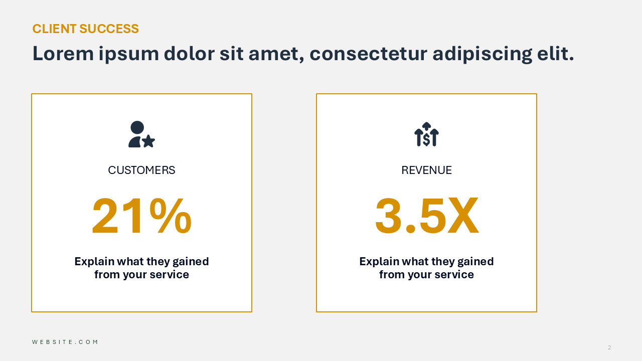 Client Success Slide - Two Columns