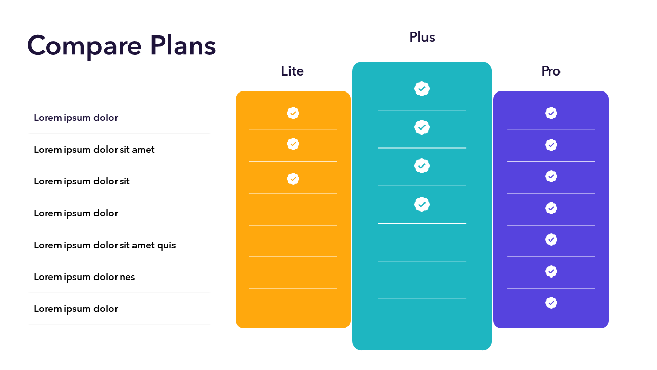 Compare Our Plans - Slide Template