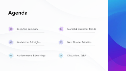 Quarterly Business Review Template - IN BLUE