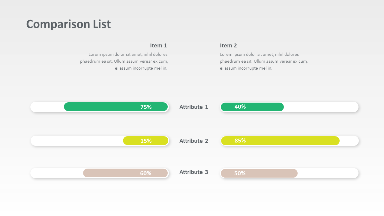 Comparison List PPT Template