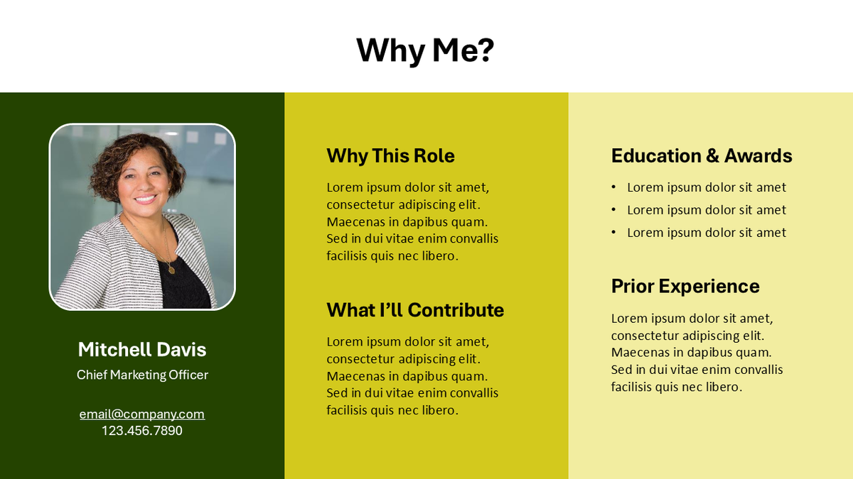 Why Slide Example Why Me Slide Template | PPT | Google Slides