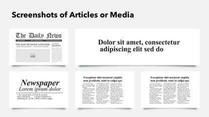 Slide with Screenshots of Articles
