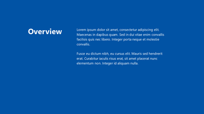 Financial Presentation